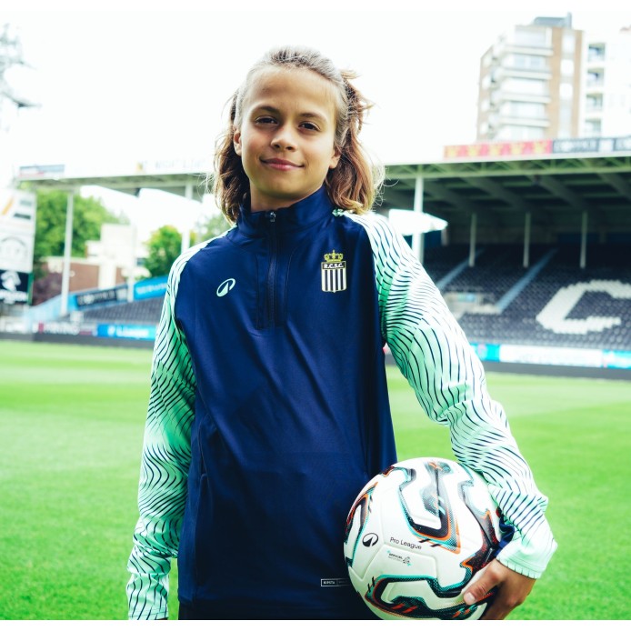 Rcsc-Sweat 1/2 Zip Wavy JR Marine et Vert